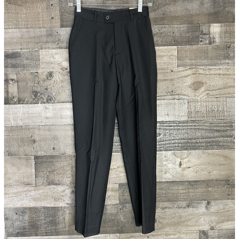 Class Club Pants Boys 14 Slim Black Gold Label Stretch Modern Fit Dress Slacks‎